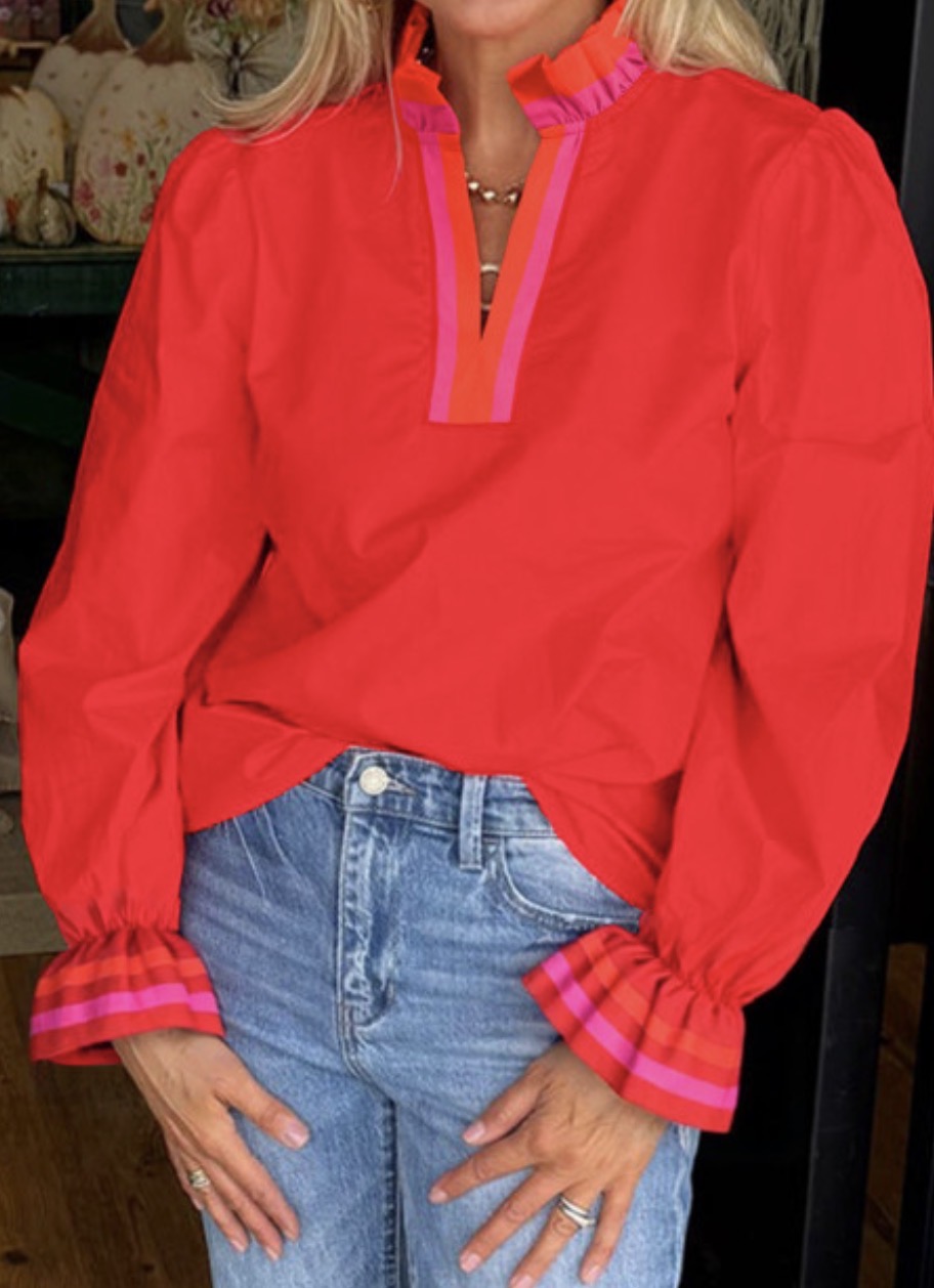 Firey Red Blouse