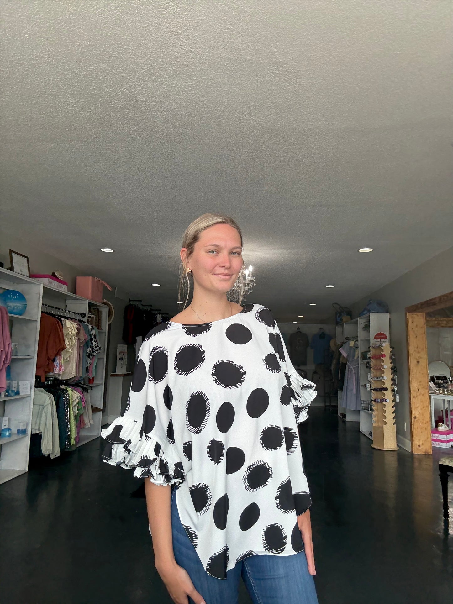 Jodifl Black and Cream Blouse