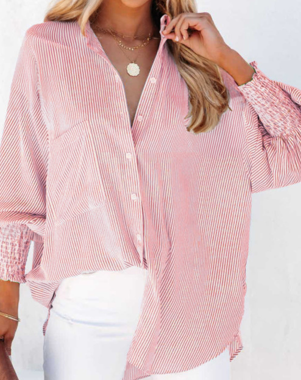 Stripe Button Blouse