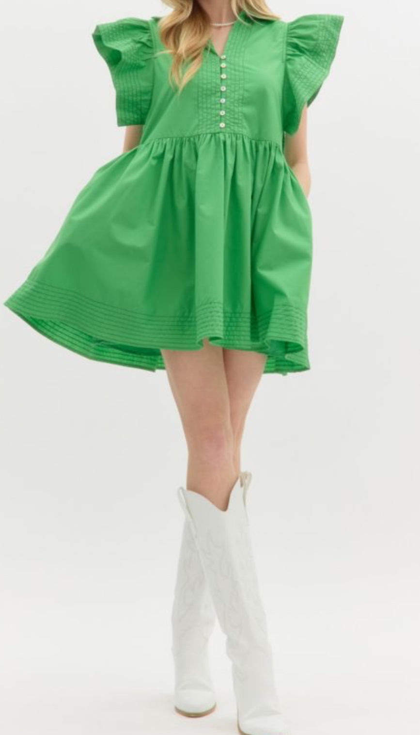 Ruffle Green Dress