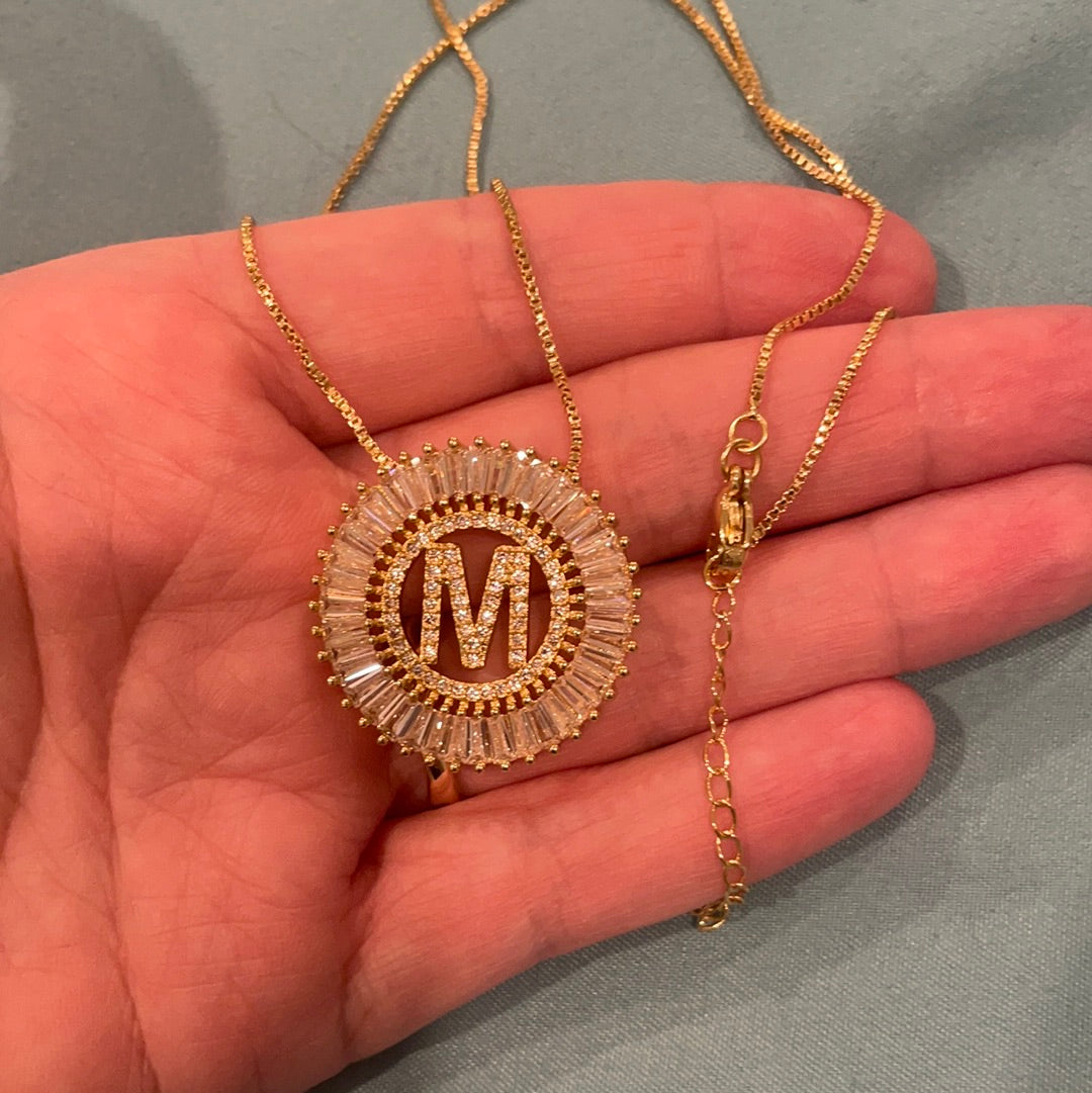 Gold Large initial necklace