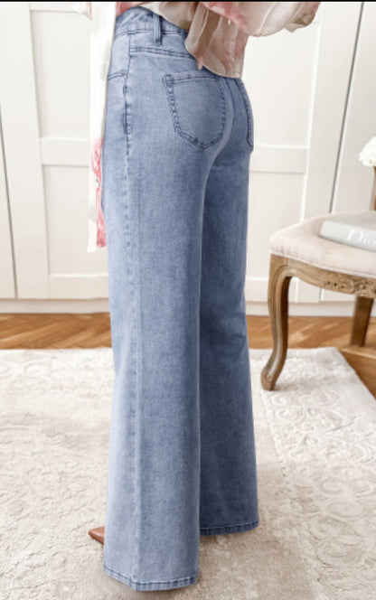 High waisted zip fly