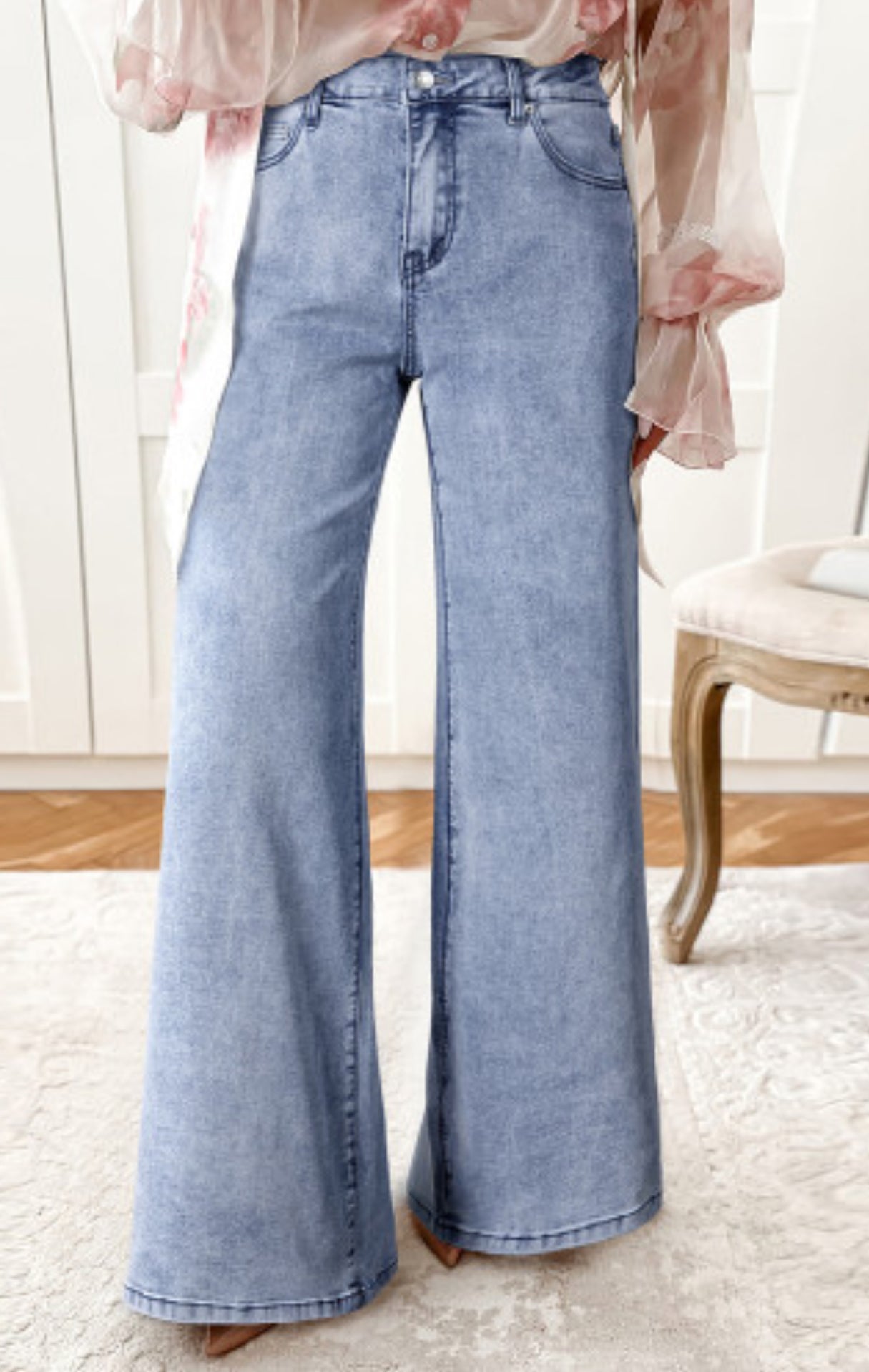 High waisted zip fly