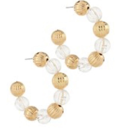 Gold Bead Hoops