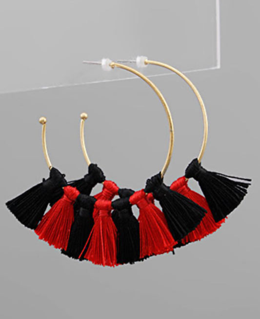 Red Black Tassels