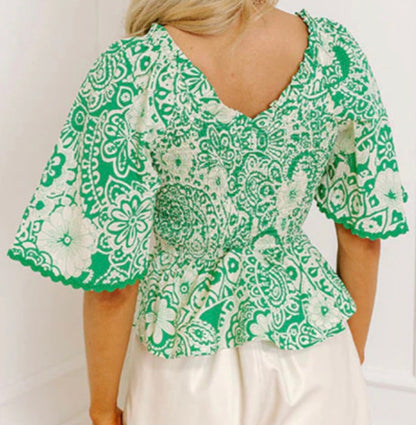 Green Smocked