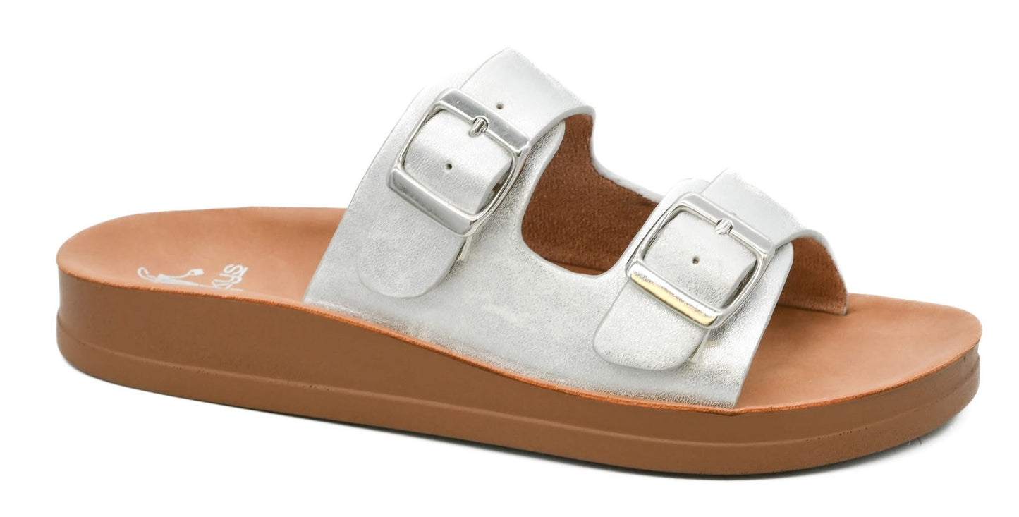 Metallic sandals