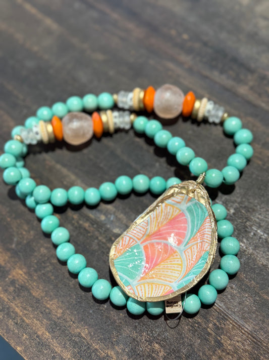 Carolina Strung Necklace Teal