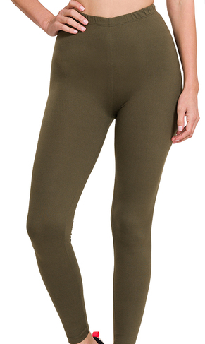 Microfiber Curvy leggings -Olive