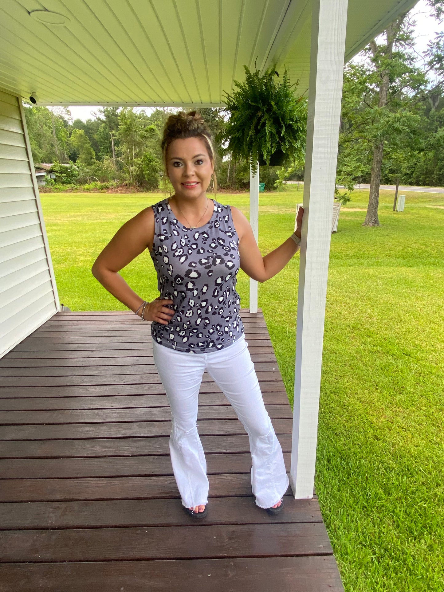 Gray Print Tank